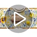 Summer Watercolor Table Runner 13x72 Inch Blue - Seasonal Kitchen Decor