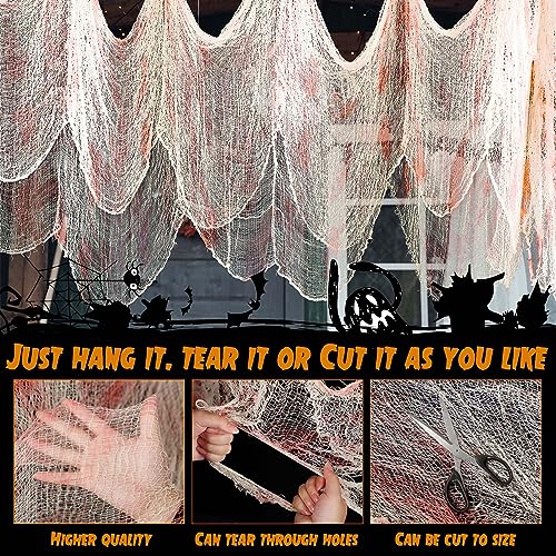 Halloween Creepy Blood Gauze Cloth - Large 511 x 78.7 Inch Spooky Decoration