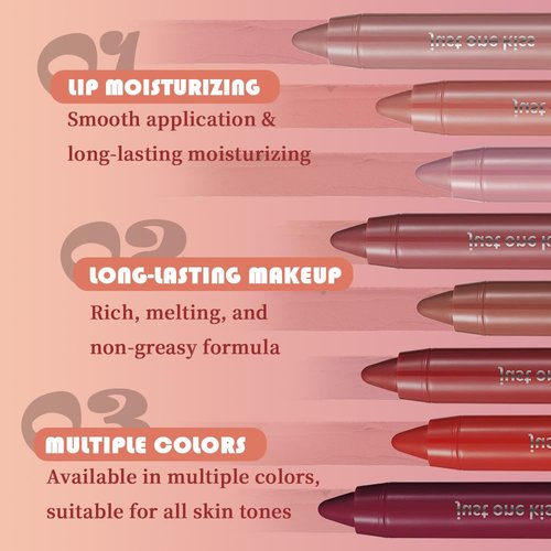 Nuetral Nude Hydrating Cream Lipstick - Smooth Moisturizing Lip Crayon for Ombre Shades | Natural Nude Color