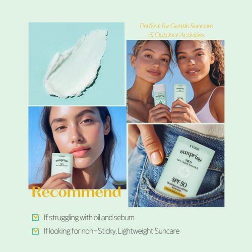 ETUDE Sunprise Sunstick SPF50+ | Vegan, Non-Greasy, Matte Finish for Sensitive Skin - 19g, Ideal for Festivals