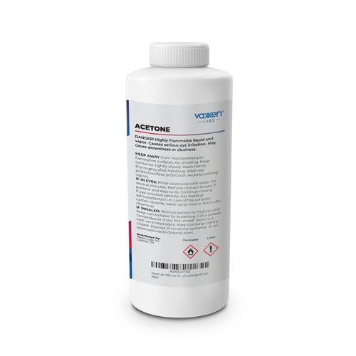 Vaxxen Labs 100% Pure Acetone (16 Fl/Oz) - Made in USA, Professional Strength Nail Polish Remover for Nail Polish, Gels, Acrylic and Sculptured Nails Clear