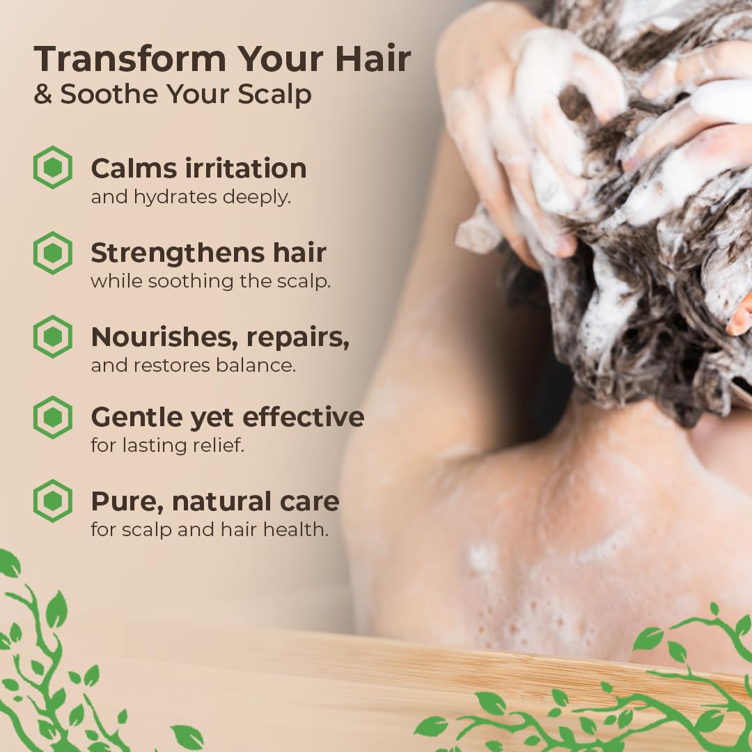 Wild Naturals Eczema & Psoriasis Shampoo - Anti-Dandruff Relief for Itchy Scalp | Hypoallergenic & Fragrance-Free