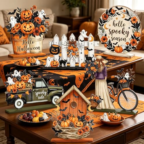 Halloween Wooden Table Decor Set - Rustic Farmhouse Indoor Decorations - Variation of THIS listing