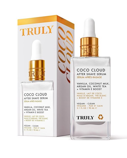 Truly Beauty Coco Cloud After Shave Serum - Alleviates Post Shave Dryness, Ingrowns with Argan Oil, Vanilla & Coconut - After Shave Oil for The Whole Body - 3 Fl Oz