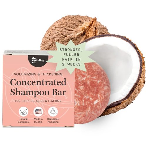 The Earthling Co. Shampoo Bar - Promote Hair Growth & Strengthen All Hair Types - Vegan, Paraben-Free (Vanilla Coconut, 3 oz)