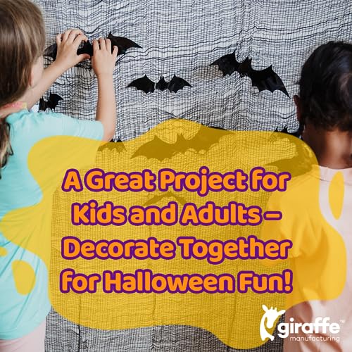 Halloween 3D Wall Decor Bats Pack - Reusable Felt & PVC Stickers, 4 Sizes
