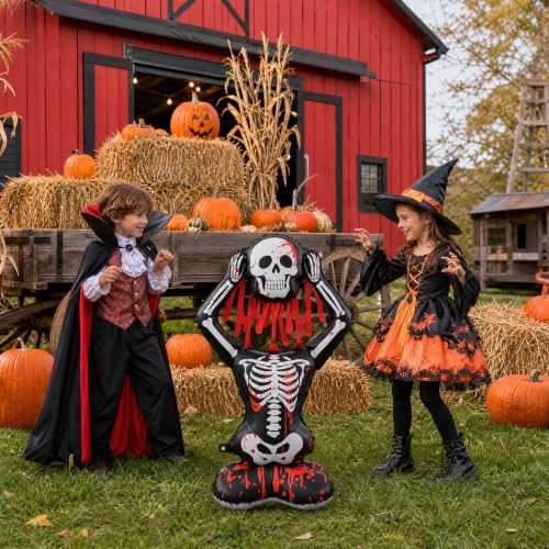 Giant Self-Standing Halloween Skeleton Balloon - 3.8FT Bloody Skull Decor - 1 Piece