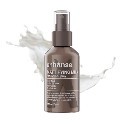 RejuveNAD Mattifying Milk Anti-Shine Spray - Hydrating Hyaluronic Acid & Rice Powder, 3.4 Fl Oz