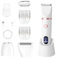 Zivelier 3-in-1 Electric Razor IPX7 Waterproof Bikini Trimmer Wet & Dry Use Painless Personal Trimmer Groomer for Ladies Face Body Legs Bikini Public Hairs Electric Lady Shaver with Replaceable Heads