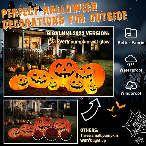 7.5FT Halloween Inflatable Pumpkin Outdoor Decor with LED Lights