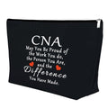 CNA Gift Certified Nursing Assistant Gifts Makeup Bag Gifts for CNA Medical Nurse Appreciation Gift for Women CNA Week Gifts Thank You Gift Retirement Birthday Gift Cosmetic Bag Zipper Pouch（Black）