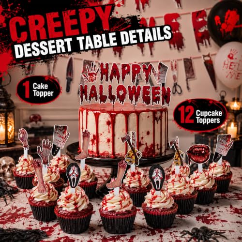 Halloween Horror Party Decorations Kit - Bloody & Creepy Theme, 30 Pieces