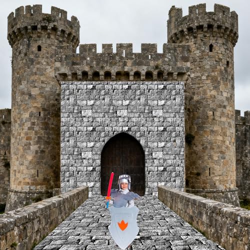 Stone Wall Backdrop Tablecloth Roll 200FT x 51 Inch - Medieval & Party Decor - Variation of 2362" x 51"