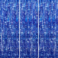 Blue Tinsel Backdrop 3-Pack Foil Fringe Curtains for Party Decorations