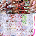 All Holidays Styles Nail Art Stickers Decals 30 Sheets Seasonal Manicure Decorations with Tweezers