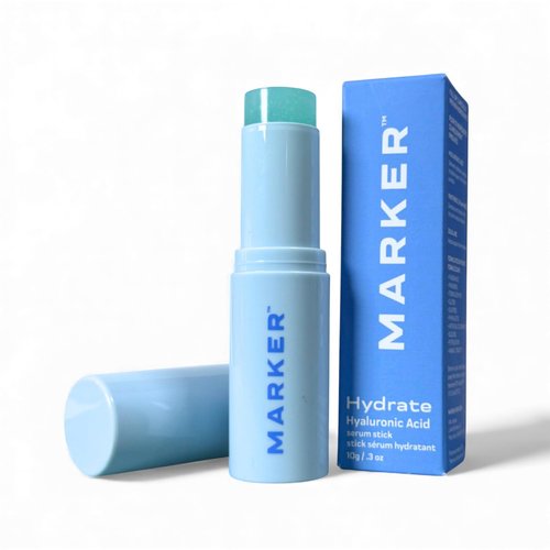 MARKER Hydrate Stick, Hyaluronic Acid Serum Stick for Dry Skin, Plumpness & Smooth Texture, with Squalane, 0.3 oz (10 g), Travel-Ready
