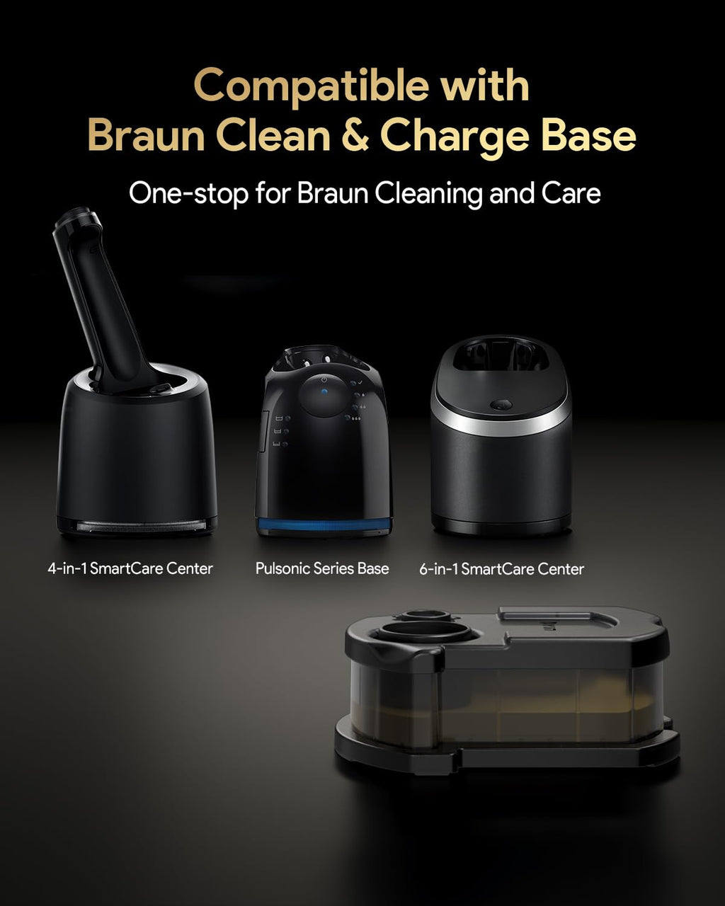 Yinke Reusable Cleaning Cartridge - 6 Pack Refill Capsules for Braun Clean & Renew CCR | Shaver Cleaner Solution