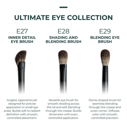 Rose and Ben Beauty E27 Inner Detail Eye Brush | Angled Design for Precise Application | Cruelty-Free Bristles