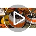 Large Glass Pumpkin Autumn Swirl Fall Thanksgiving Tabletop Decoration