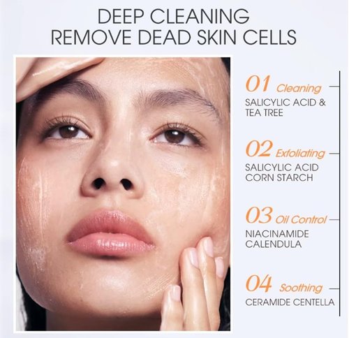 SKINEVER Salicylic Acid Face Exfoliating Scrub - Deep Cleanse & Smooth Skin Texture, 75 ML