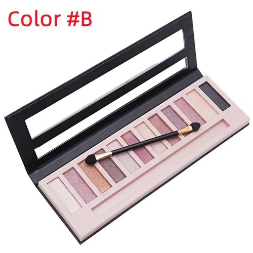 Skiennix 12-Color Nude Eyeshadow Palette - Waterproof Matte & Shimmer Pigments for Smokey Looks
