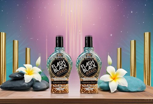 2-Pack European Gold Flash Black 4000X Indoor Tanning Lotion with Time-Release DHA Bronzers Tanning Bed Lotion and Outdoor Sun Tan lotion 12 fl oz