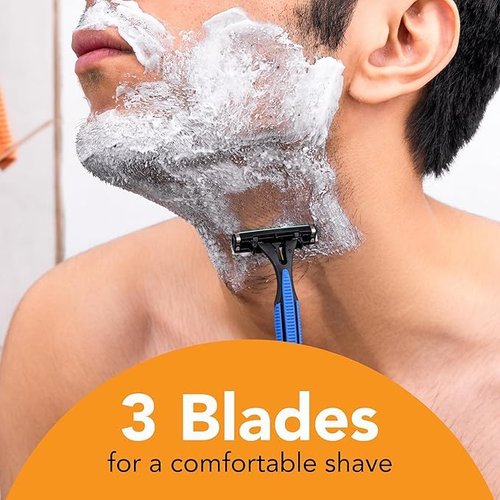 BIC Comfort 3 Disposable Razors, Long-Lasting 3-Blade Razors for Men, Perfect razors Designed for Smooth and Comfortable Shave, 24-Count
