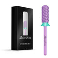 MelodySusie Safety Nail Drill Bits, 3/32'' Smooth Round Top Small Barrel Carbide Bits, Fast Remove Acrylic or Hard Gel for Manicure Pedicure Salon Professional or Beginner, Purple, Coarse
