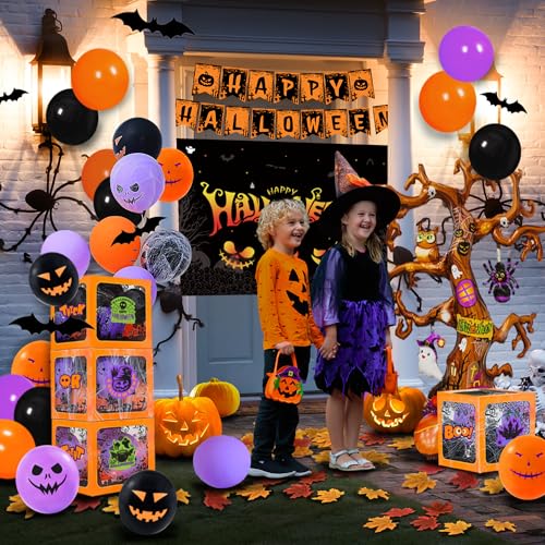Halloween Party Decorations Kit - 157pcs Full Set with Giant Tree Balloon & Banners