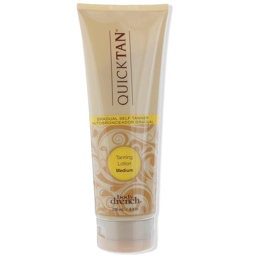 Body Drench Quick Tan Self Tanner Lotion - Natural-Looking Sunless Tanning for Women, Medium, 8 fl oz