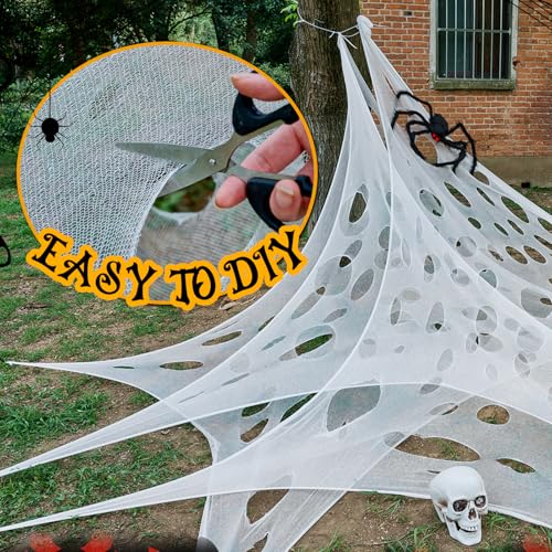 1200sqft Giant Spider Web Halloween Decorations Outdoor - Stretchable & Reusable