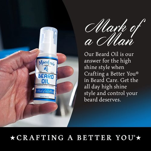 Maestro's Classic Beard Oil - High-Shine Moisturizing & Taming for All Beard Types, 2 Ounce