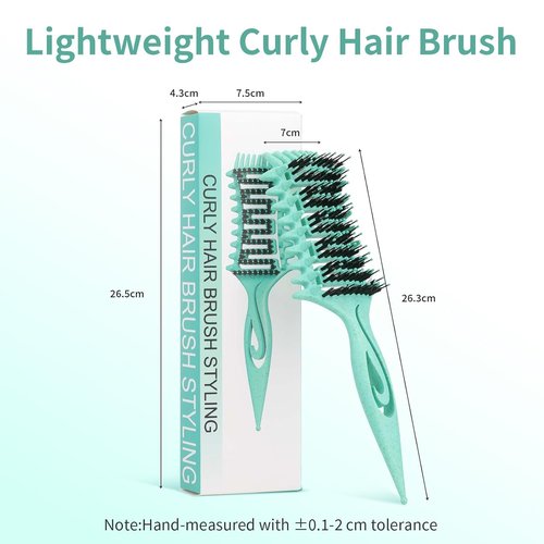 Skiennix Curl Defining Brush - Detangling & Shaping Tool for Curly Hair | Vented Design, Reduces Frizz (Green)