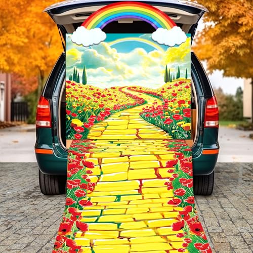 Halloween Car Decoration Kit for SUVs with Rainbow Sign and Banners
