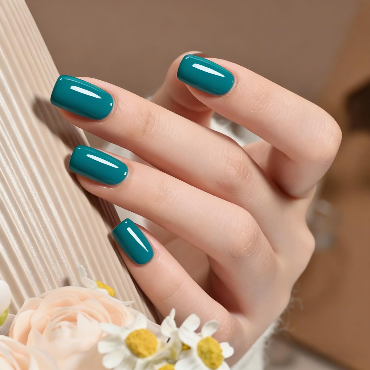 Vishine 4 Colors Green Teal Gel Nail Polish Kit 15ml, Glitter Green Sparkle Gel Nail Polish Set, Drak Green Gel Polish Nail Art Home DIY Salon