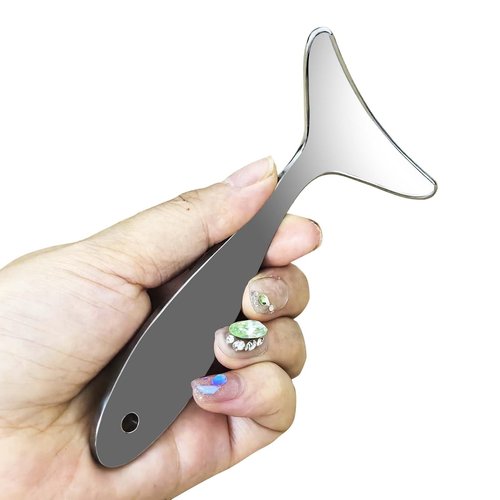 BYYDDIY Stainless Steel Manual Facial Sculptor Tool & Neck Massager Tool for Neck Skin Lifting & Firming & Wrinkle & Dark Circle Reducer,Gua Sha Massage Tool for Skin Care (Y)