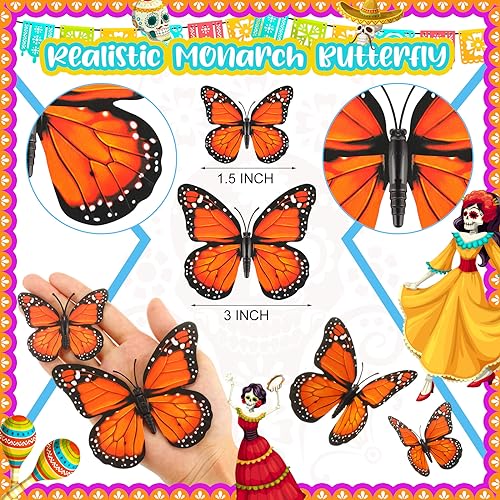 Marigold Flower & Monarch Butterfly Decor Set - Dia De Los Muertos & Diwali Altars