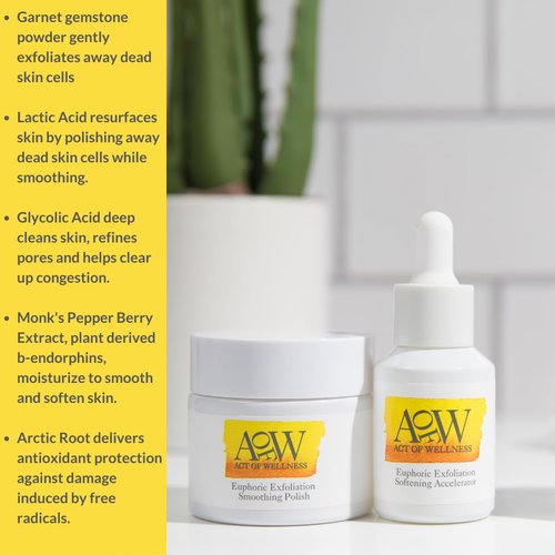 Euphoric Exfoliation Facial Peel - Weekly Treatment for Baby Smooth Skin | Vegan Lactic & Glycolic Acid (2oz & 1oz)