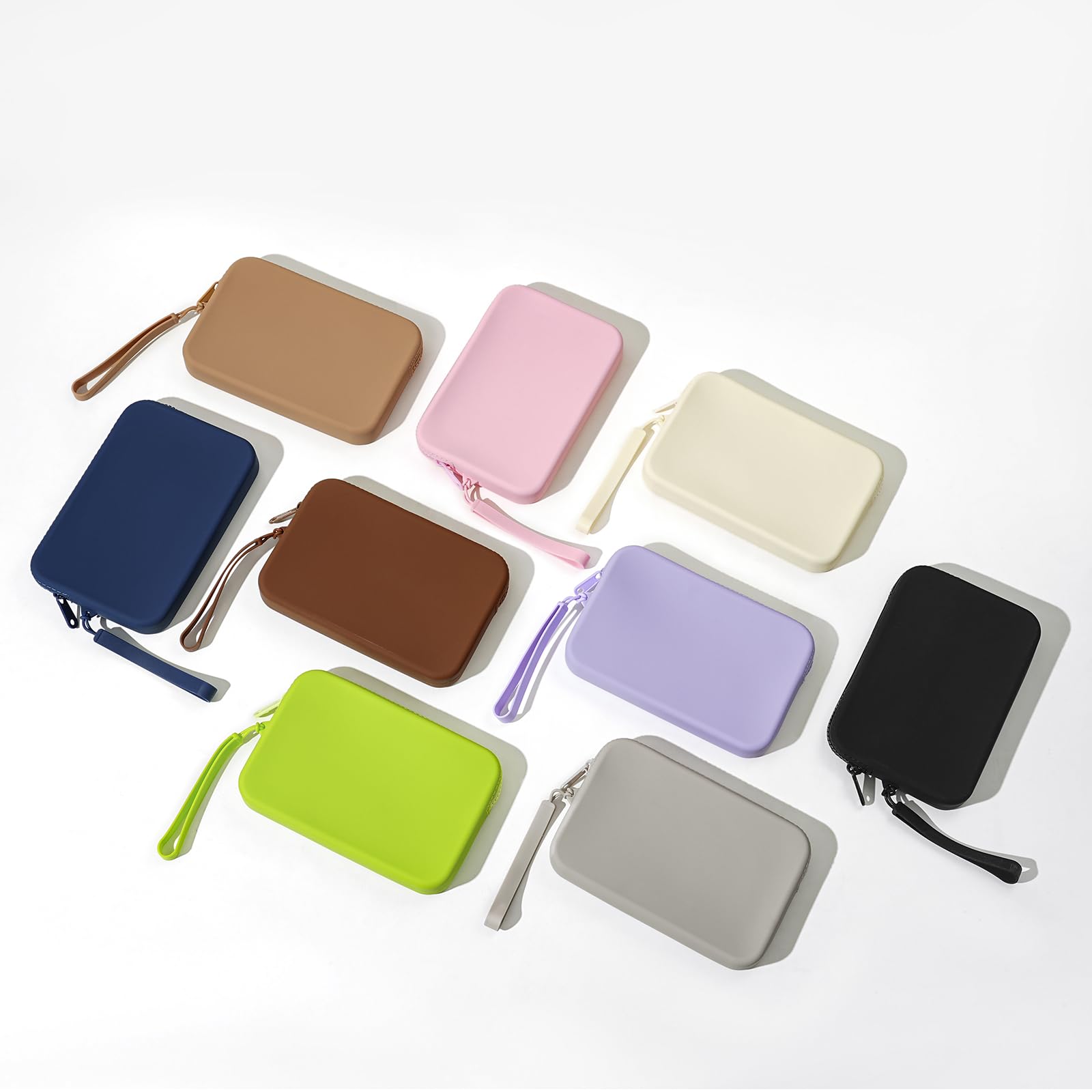 WHHJM Large Silicone Multifunctional Essential Bag Portable Travel Makeup Bag for Women Men Cards Cash Bag Zipper Pouch (Purple)
