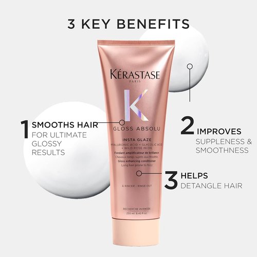 Kerastase Gloss Absolu Shampoo & Conditioner Set - High-Shine, Anti-Frizz, Deeply Hydrating for Glossy, Bouncy Hair