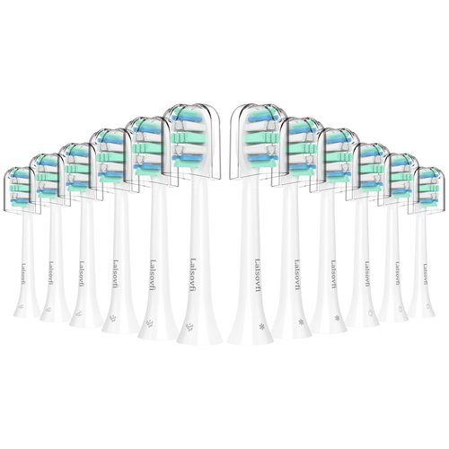 Lalsovfi Toothbrush Replacement Heads Compatible with Philips Sonicare and More Click-on Handles 12 Pack