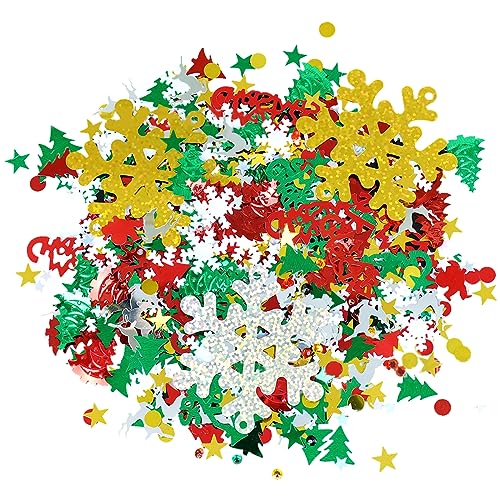 5000pcs Christmas Confetti Mix - Snowflake, Santa, Elk, Tree & More - Holiday Party Decorations