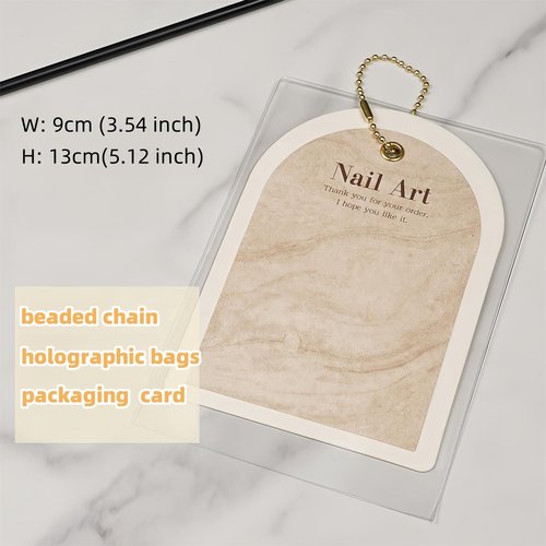 Acycoin2A 10PCS Handmade Ins Press On Nail Packaging Nail Gel Polish Sample Display Nail Art Background Card Dustproof Bag With Tie Bags