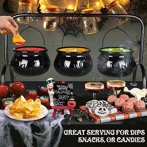 Halloween Ceramic Cauldron Serving Bowls Set - Spooky Party Decor & Snack Dishes