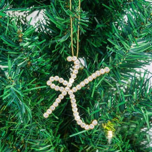 Christmas Letter Ornament - Gold Initial M for Tree & Festive Decor