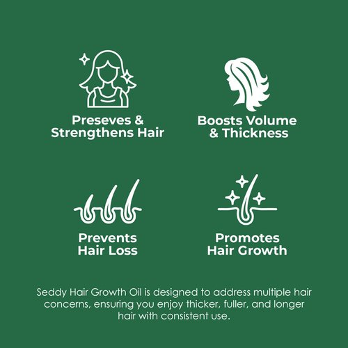 Seddy Hair Growth Oil - Nourishing Scalp Treatment with Biotin & Caffeine for Thinning Hair - 3.4 fl oz