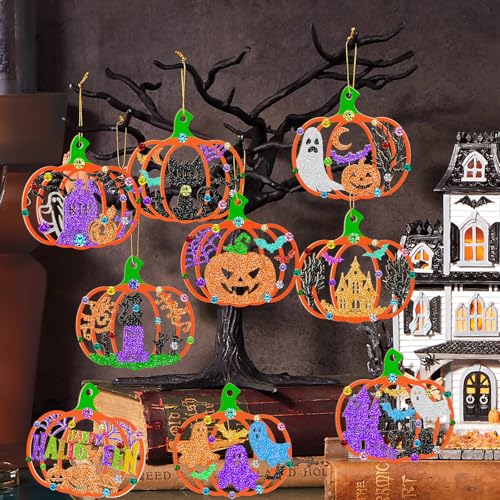 Halloween Pumpkin Wooden Ornaments Set - Unfinished DIY Harvest Fall Decor - Large Variation