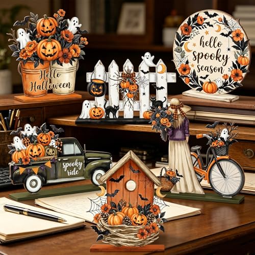 Halloween Wooden Table Decor Set - Rustic Farmhouse Indoor Decorations - Variation of THIS listing