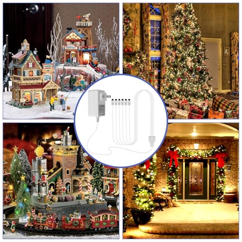 6-Way 4.5V Power Adapter for Lemax Christmas & Halloween Village Decorations