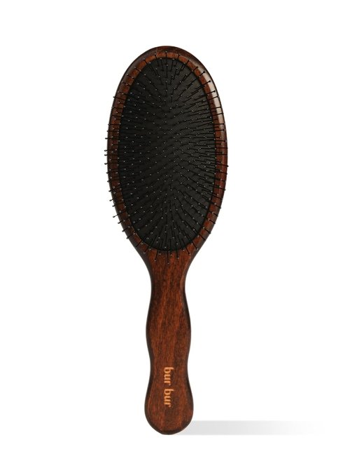BUR BUR Mermaid Brush - Wet Detangling Hair Brush with Wooden Handle & Flexible Bristles | Scalp Massaging